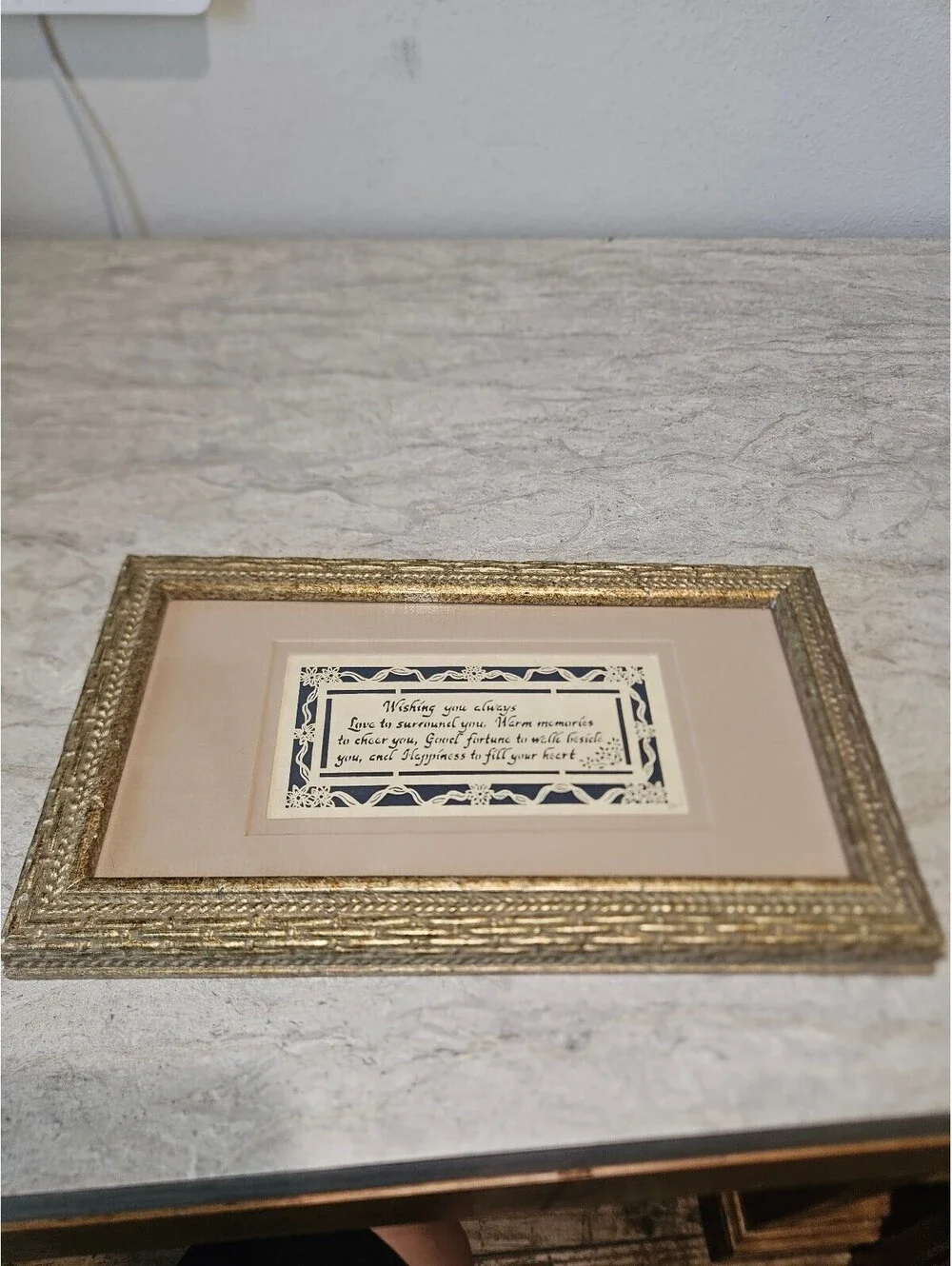 Vintage Ornate Gold Picture Frame with Inspirational Quote